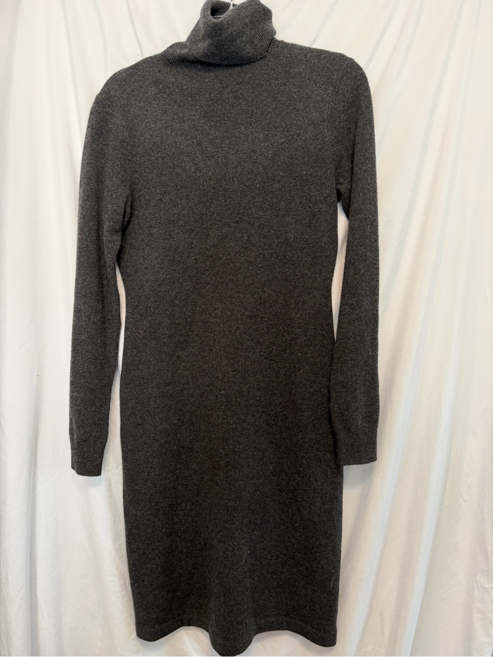 Classic Ralph Lauren Charcoal Turtleneck Sweater Dress - Women's